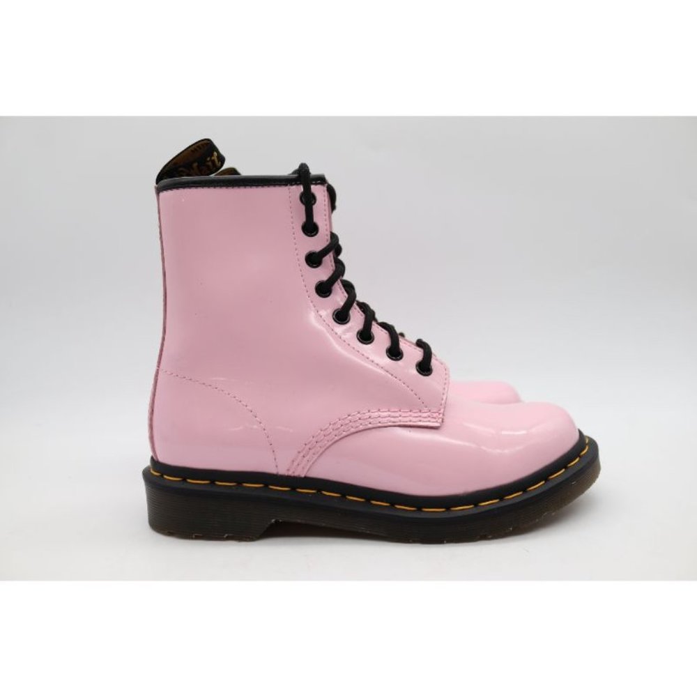 Dr. Martens 1460 Pale Pink Women's Size 7 Combat Boots patent Leather Boots - Picture 3 of 12